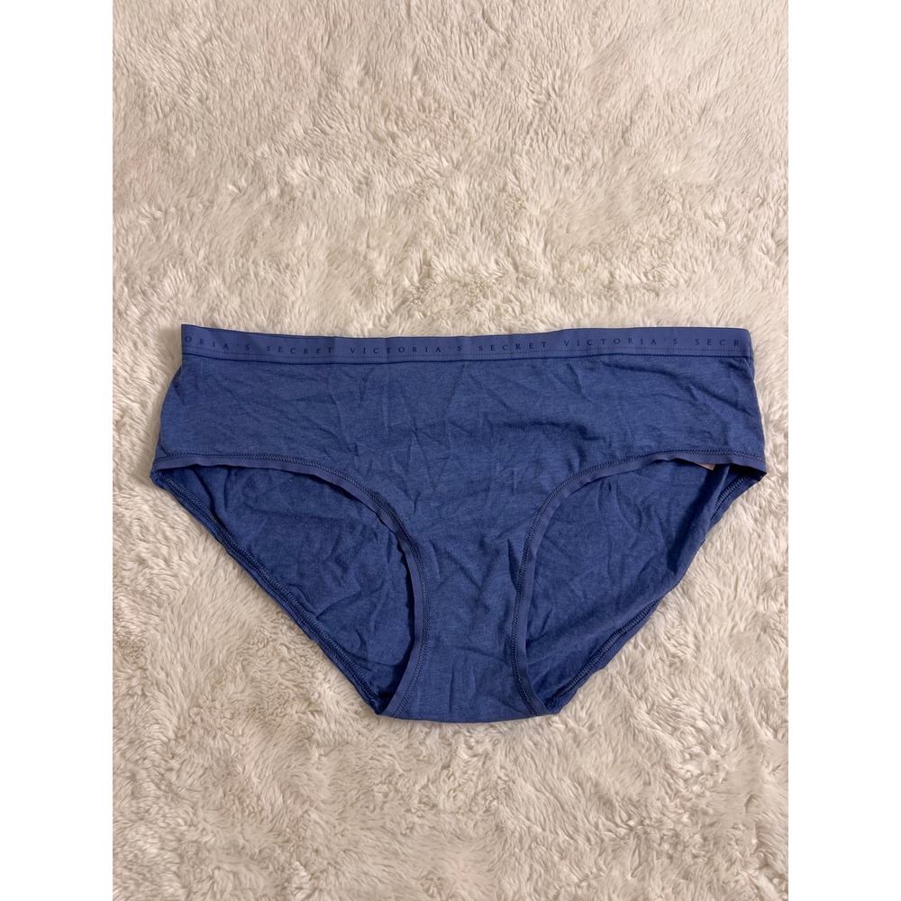 Victoria's Secret Hiphugger Hipster Blue Heather Logo Waistband Panty M 11244850